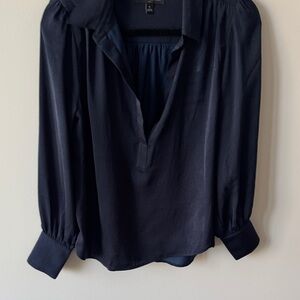 Banana Republic Midnight Blue Satin Blouse